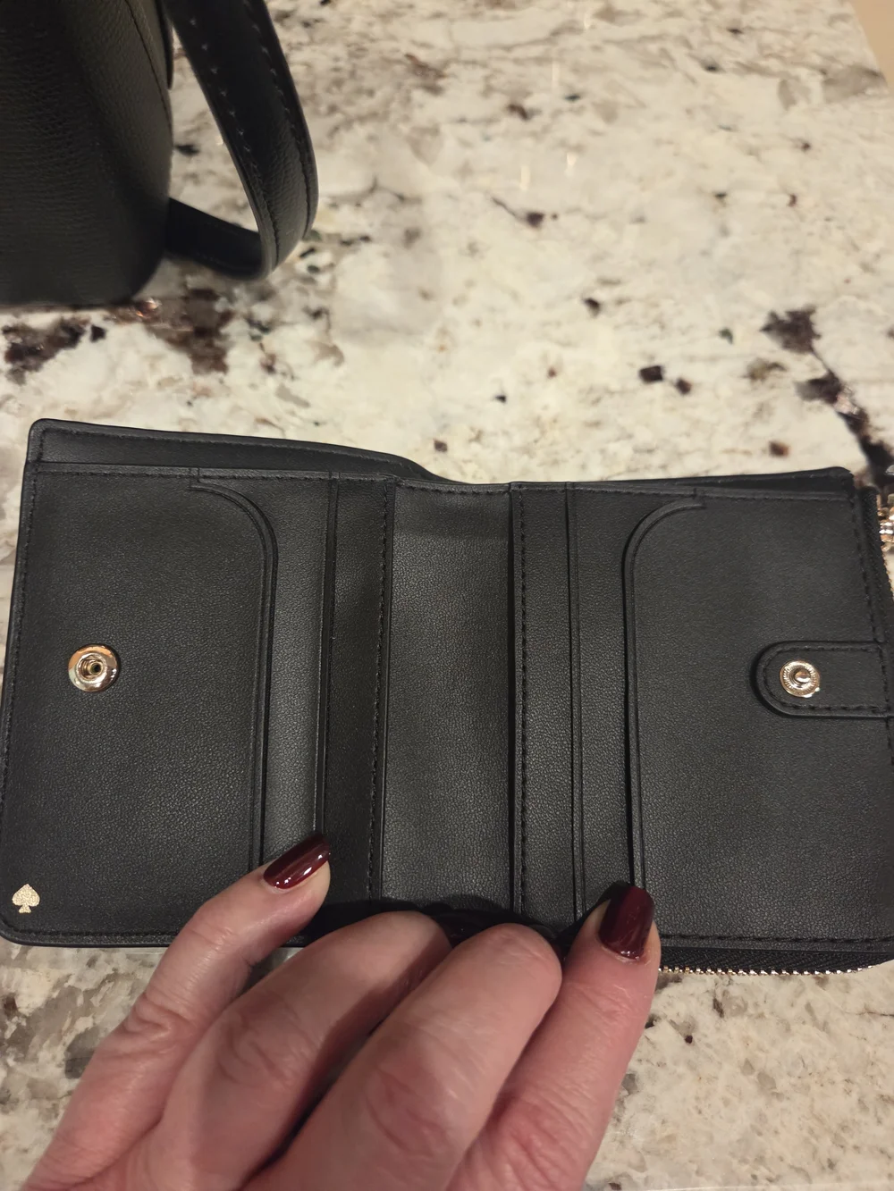 kate spade Black Saffiano Leather Crossbody Bag with Matching Wallet